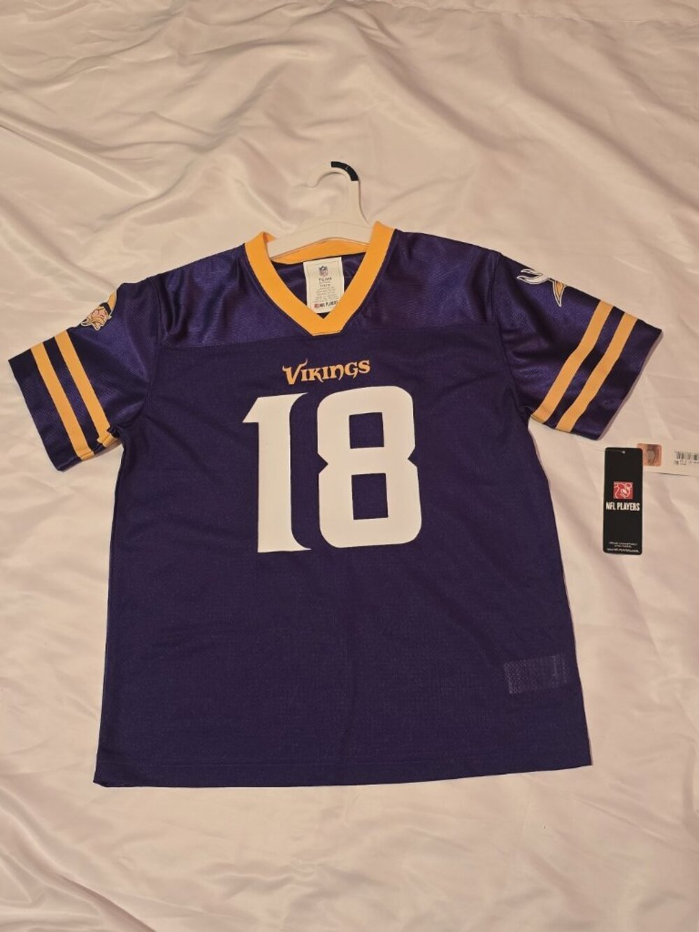 NFL Players Minnesota Vikings Justin Jefferson #18 Youth Boys Jersey L (12/14)